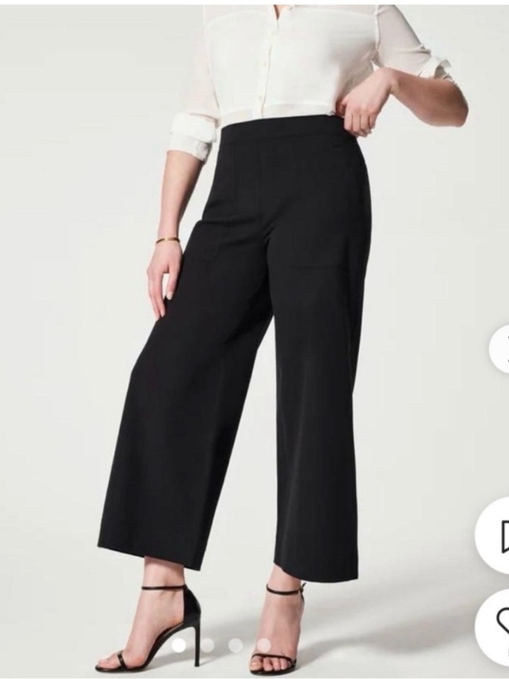 Spanx Wide Leg Super Smooth Ponte Trousers Black Plus Size SP